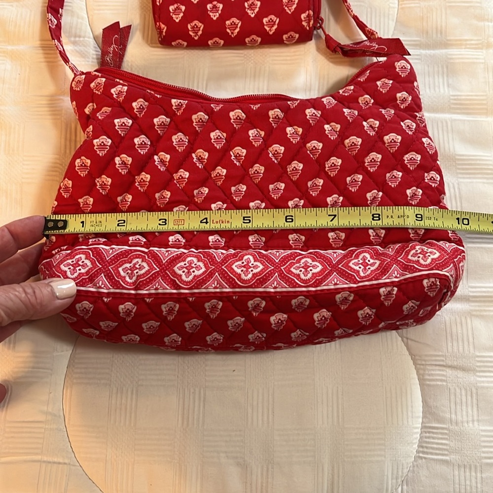 Small red and white Vera Bradley purse with matching wallet - Picture 4 of 6
